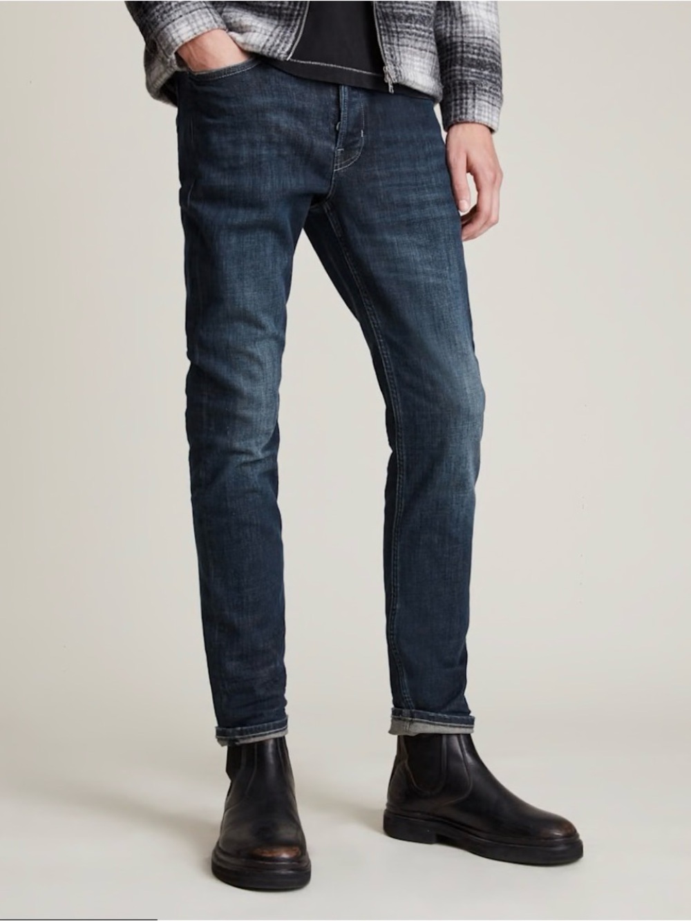 AllSaints Slim Skinny Jeans in Dark Indigo
